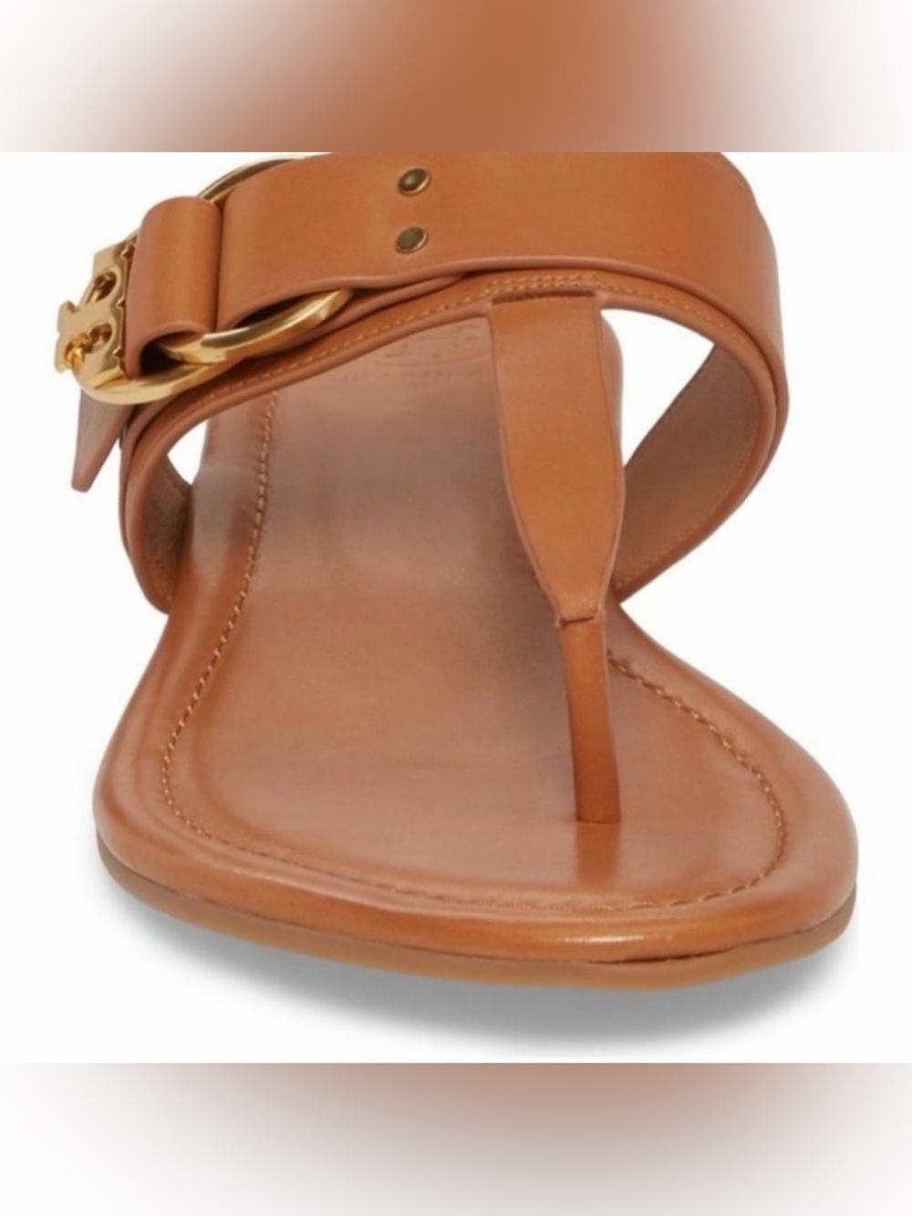 NWT Tory Burch Marsden Flat Thong Sandal in Tan Leather - Picture 4 of 8